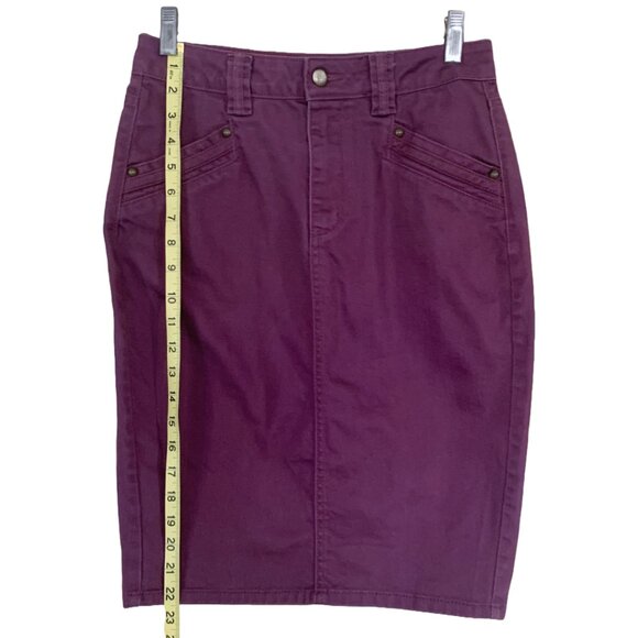 🎁3 for $30 H&M women's purple mauve denim pencil skirt size 6 - Picture 7 of 9